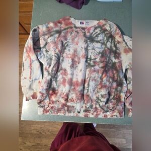 Distressed russell athletic multicolored sweatshirt XXL